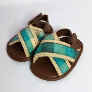 ⭐ Gymboree Infant Sandals Shoes Baby Boys Lightweight Criss Cross Walker Sz: 2